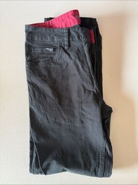Men's Black Jeans with Pink Waistband